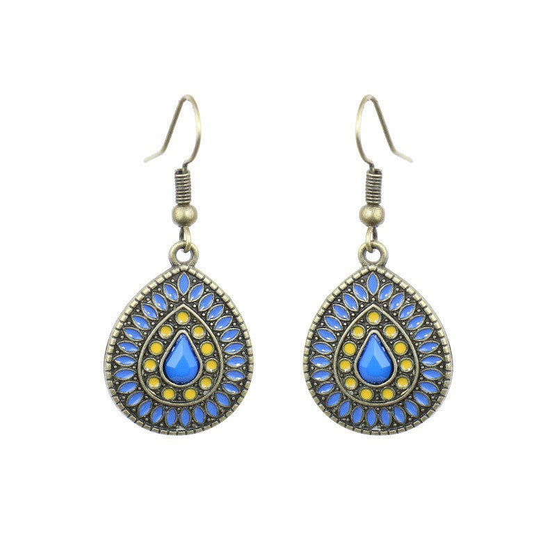 Exaggerated Bohemian Long Dangle Earrings Geometric Alloy Teardrop Tassel Earrings