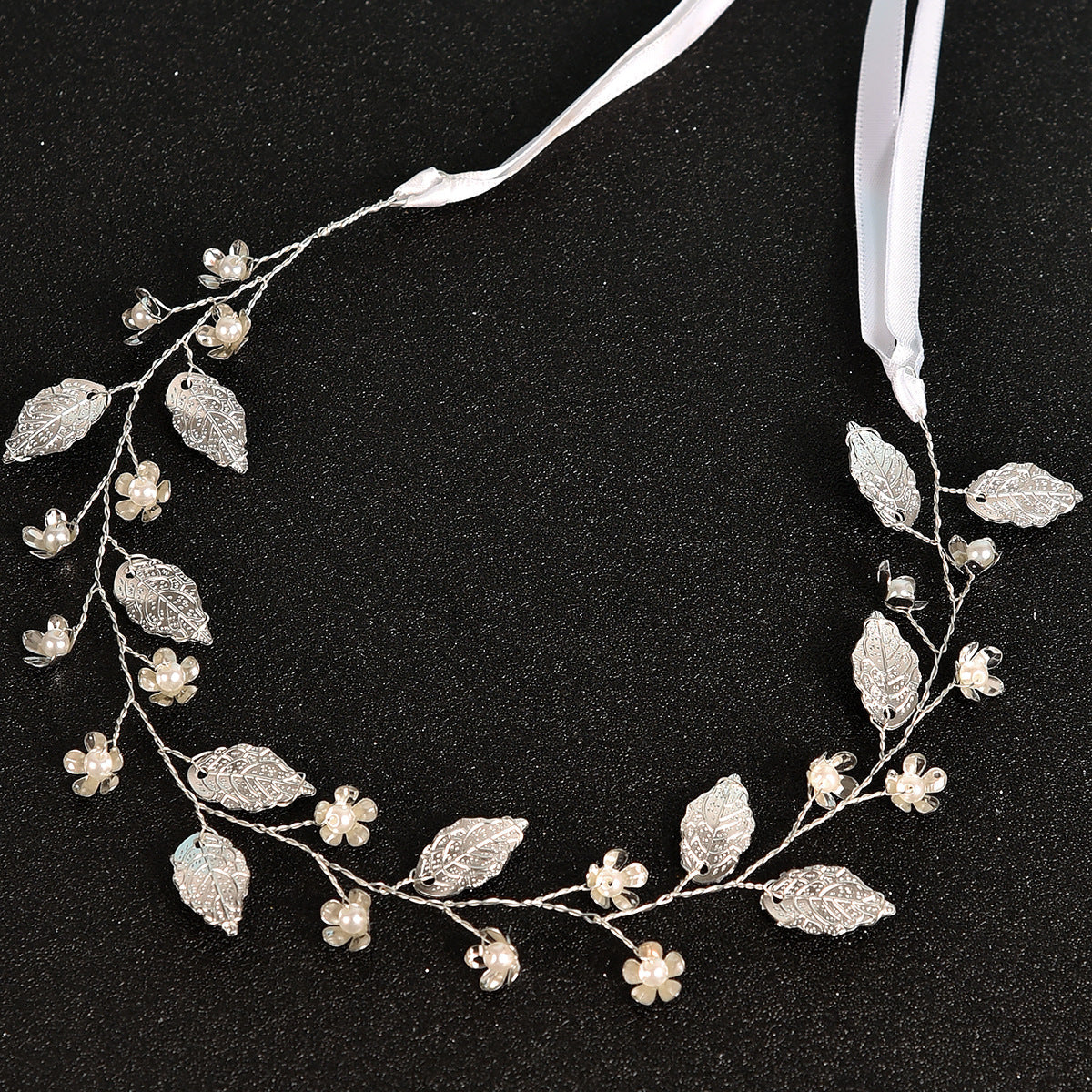 Gold Leaf Flower Bridal Headband Handmade Alloy Hairband