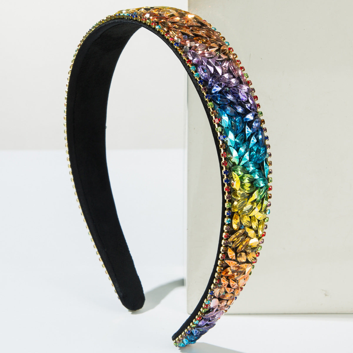 Trendy Baroque Colorful Rhinestone Headband for Women