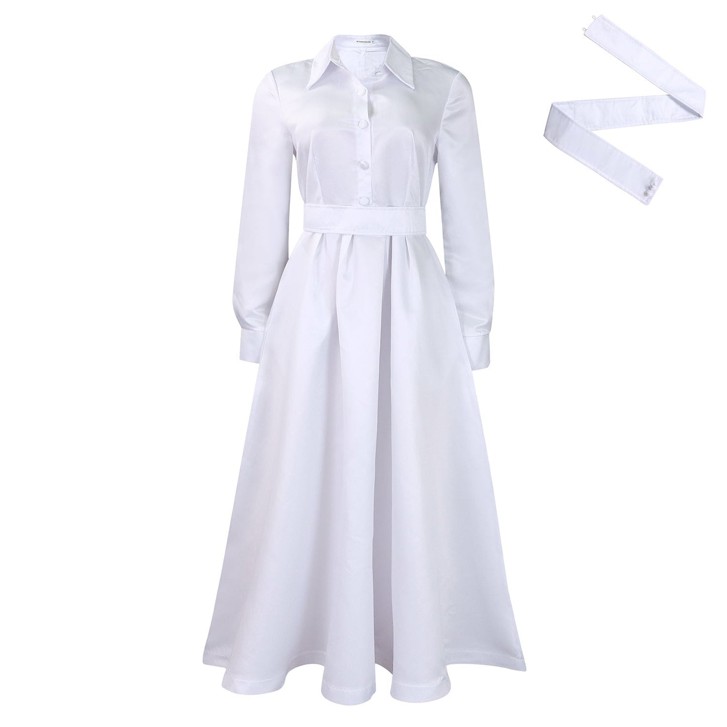 Women鈥檚 Elegant A-Line Dress With Belt