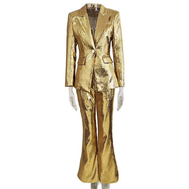 Glam Sequin Blazer and Trousers Set