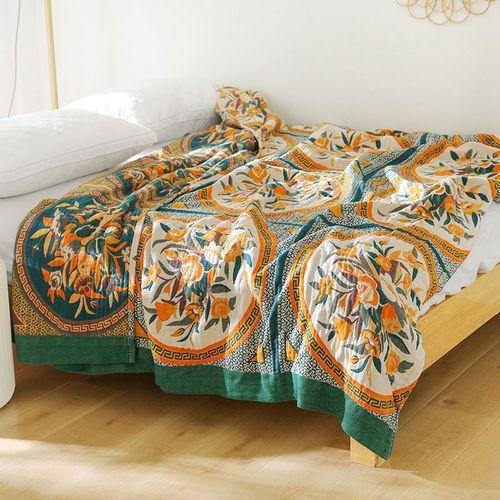 National Wind Cotton Air Conditioning Towel Blanket With Five Layers Of Gauze Soft Summer Cool Blanket