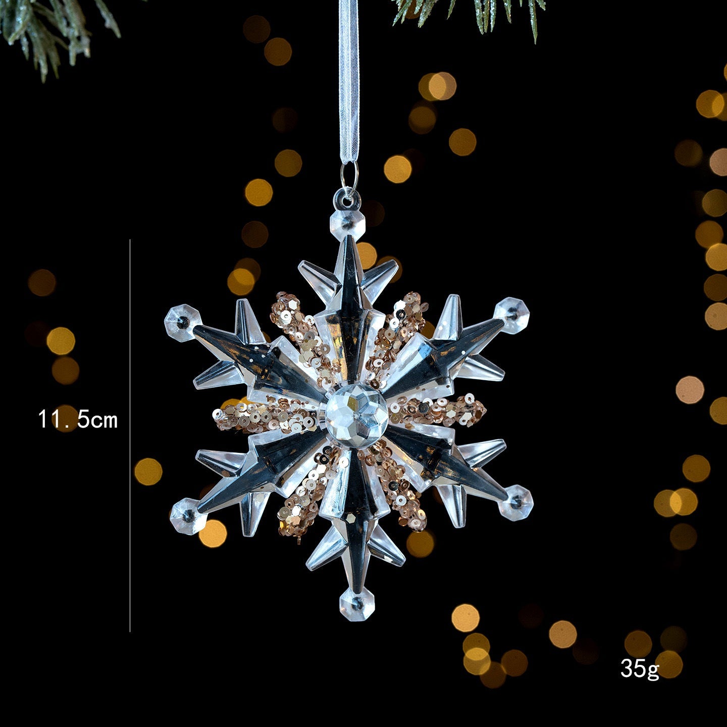 Snowflake Sequins Transparent Christmas Tree Hanging