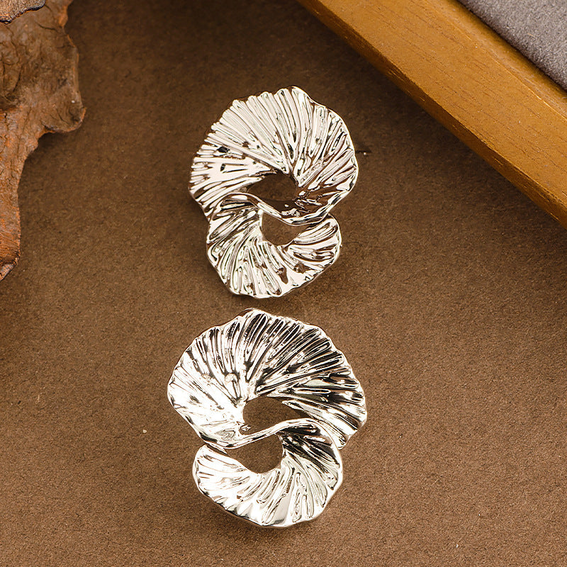 Abstract Geometric Metal Stud Earrings For Women