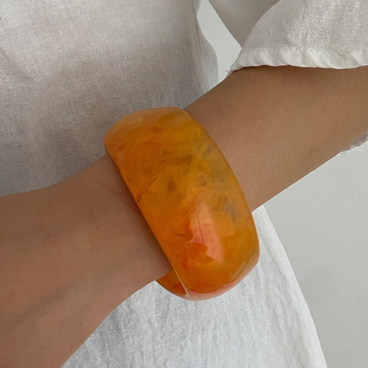 Colorful Marbled Geometric Bracelet for Women