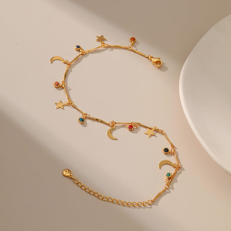 Star Moon Pendant Sweet Chain Anklets
