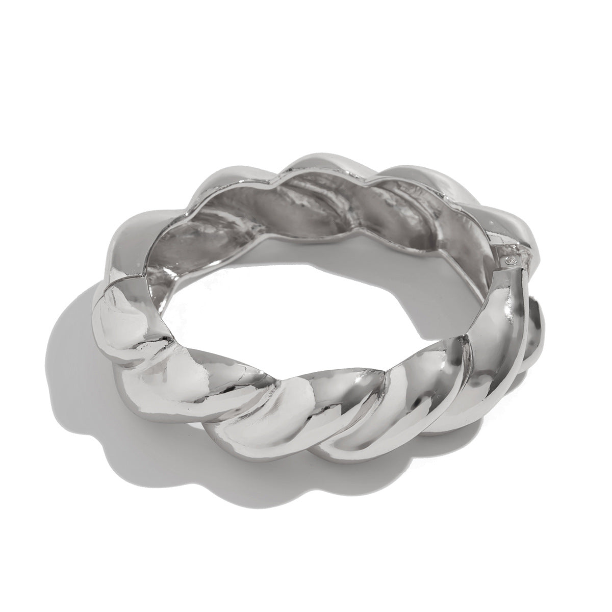 Artistic Curved Edge Alloy Bracelet Set with Irregular Design