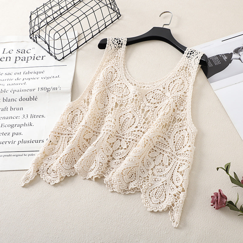 Crosa - Vintage Crochet Hollow-Out Tank Top