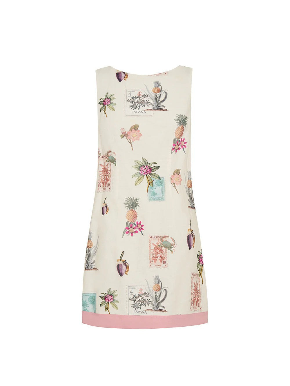 Floral A-Line Linen Dress Stylish Casual Sleeveless