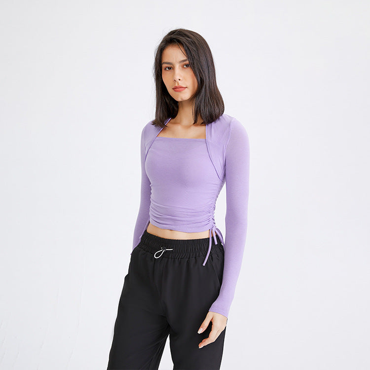 Tight Body-Building Clothes Women'S Quick Drying Sports Top Running Long Sleeve T-Shirt Wearing Elastic Yoga Clothes