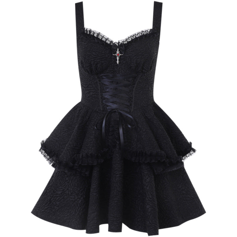 Bodycon V Neck Black Mini Dress