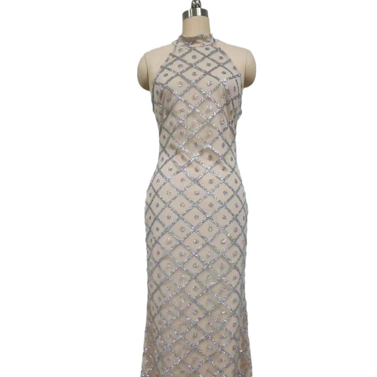 Elegant A-Line Sleeveless Gold Foil Party Dress