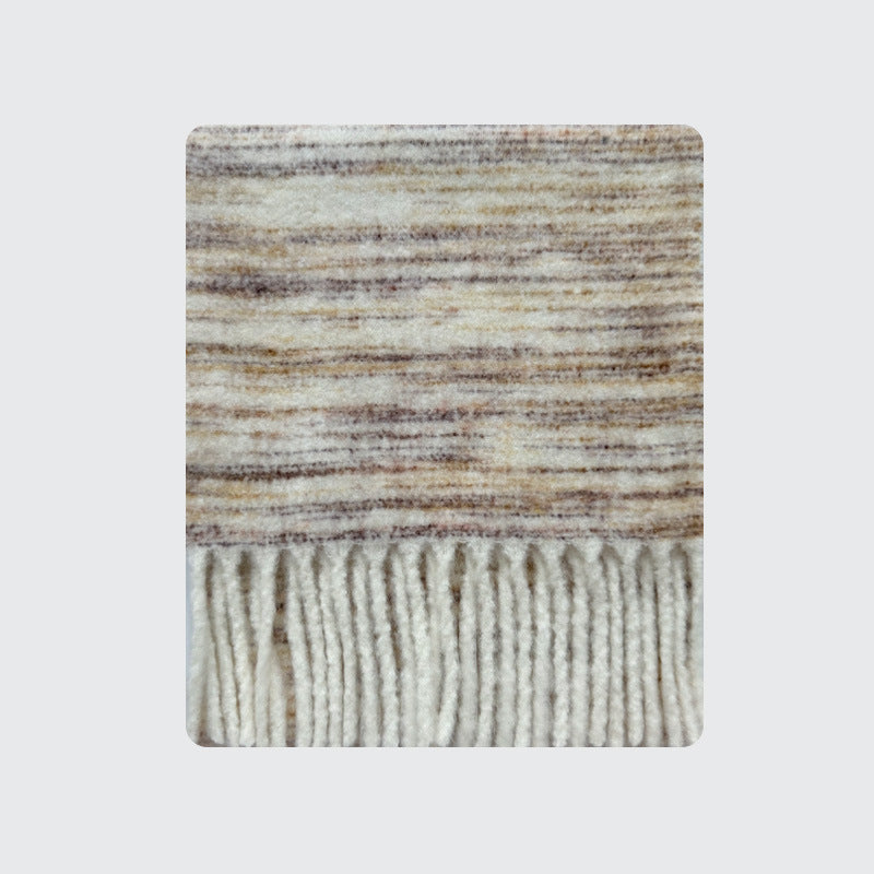 Gradient Wool Scarf for Women Soft Chic Fringe Wrap