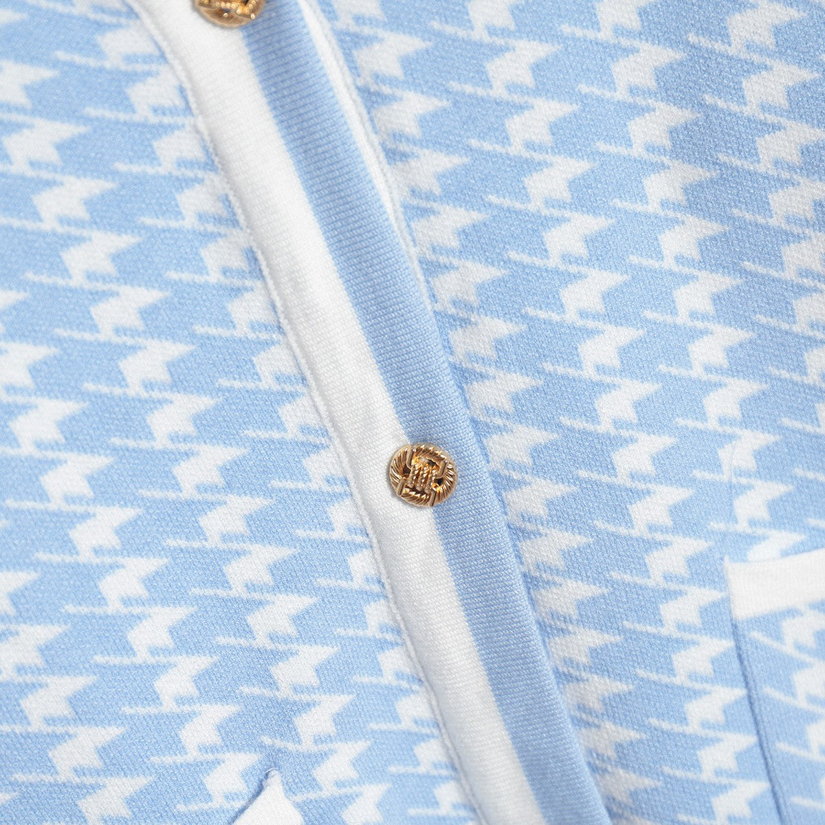 Chic Houndstooth Knit Cardigan Elegant Loose Sweater