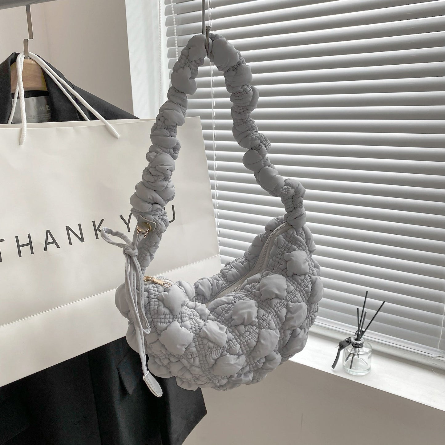 Chic Puffed Women's Shoulder Bag Trendy Nylon Crossbody Bag