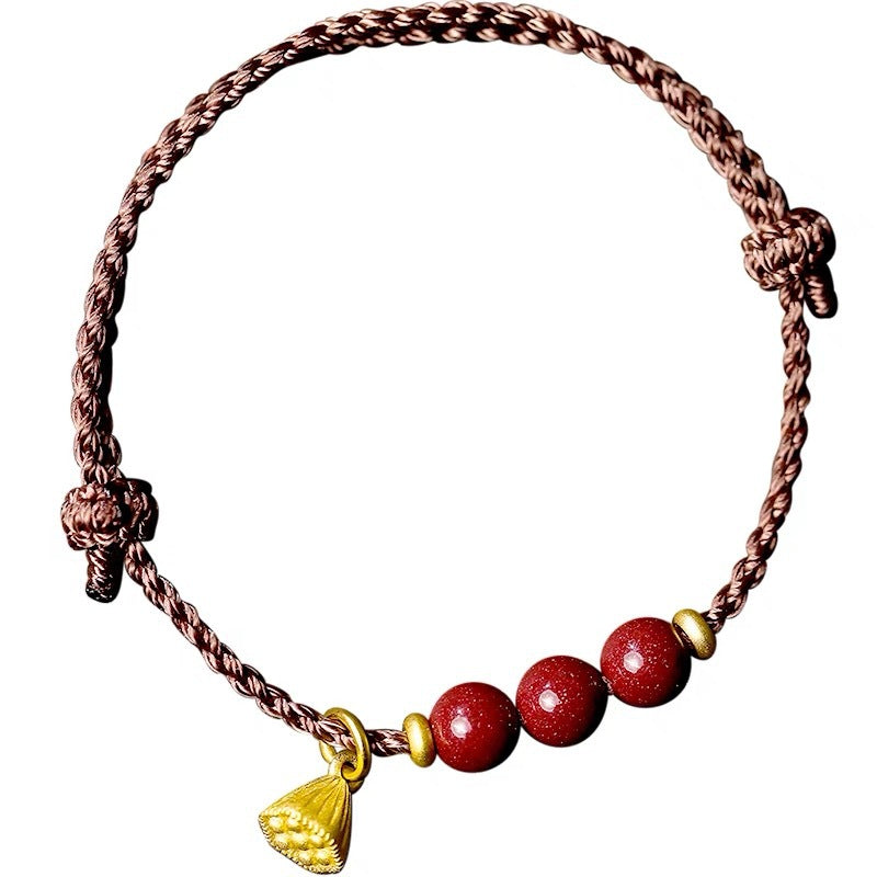 Purple Sand Hand Rope Good Luck Beads Hand-Woven Bracelet