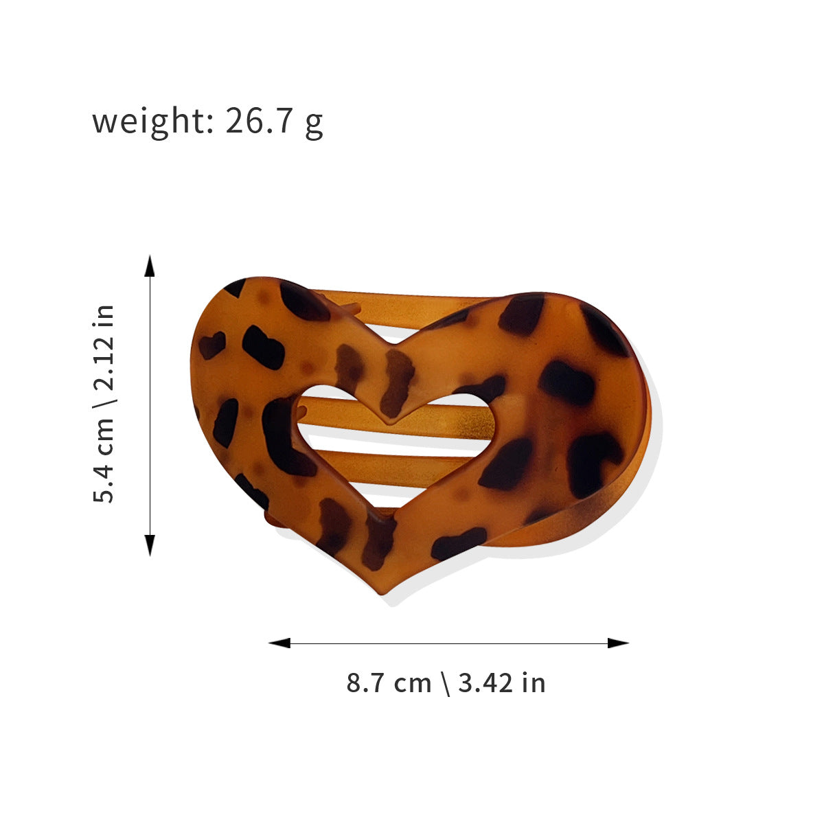 Stylish Flat Hair Heart Claw Clip
