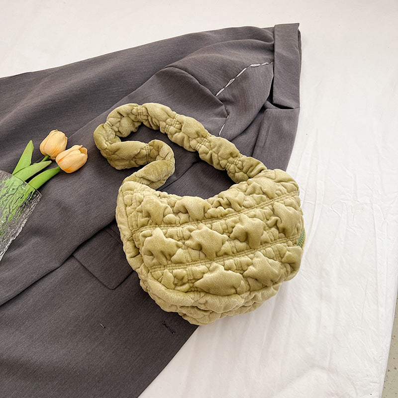 Trendy Velvet Cloud Bag Small Shoulder Bag