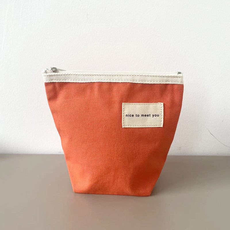 Canvas Portable Makeup Bag Stylish Storage Pouch