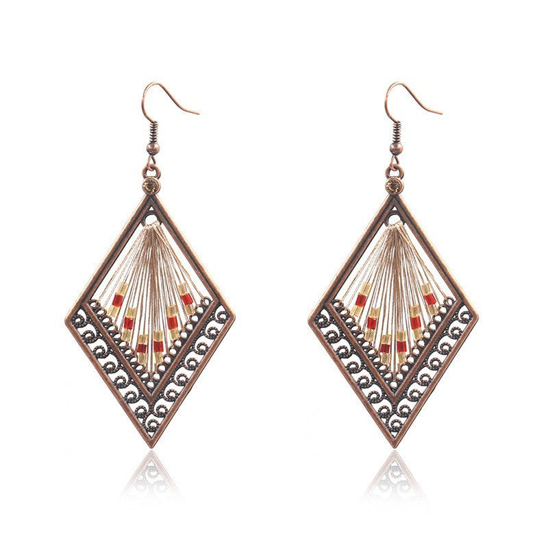 Vintage Water Drop Earrings Handmade Alloy Fashion Jewelry