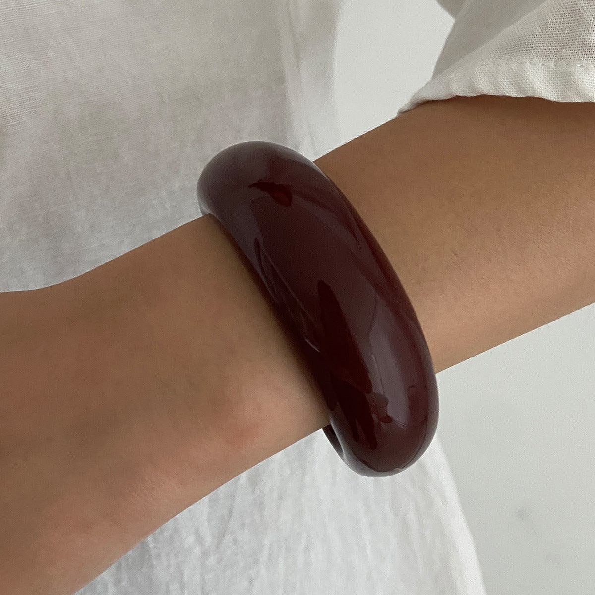 Geometric Transparent Bangle Bracelet for Women