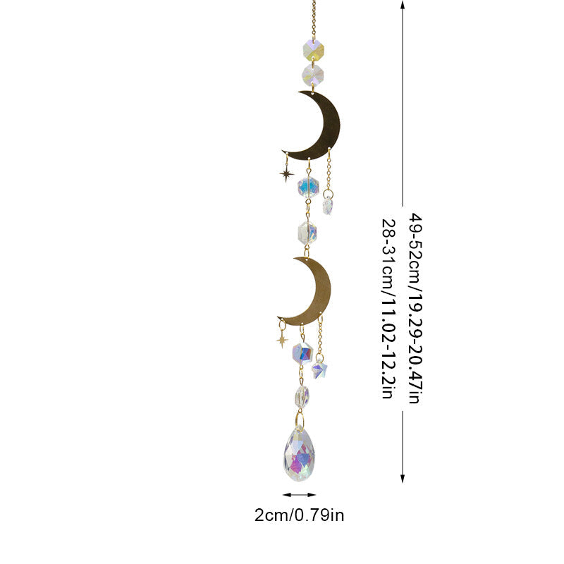 Colorful Sun Moon Hanging Crystal Decoration