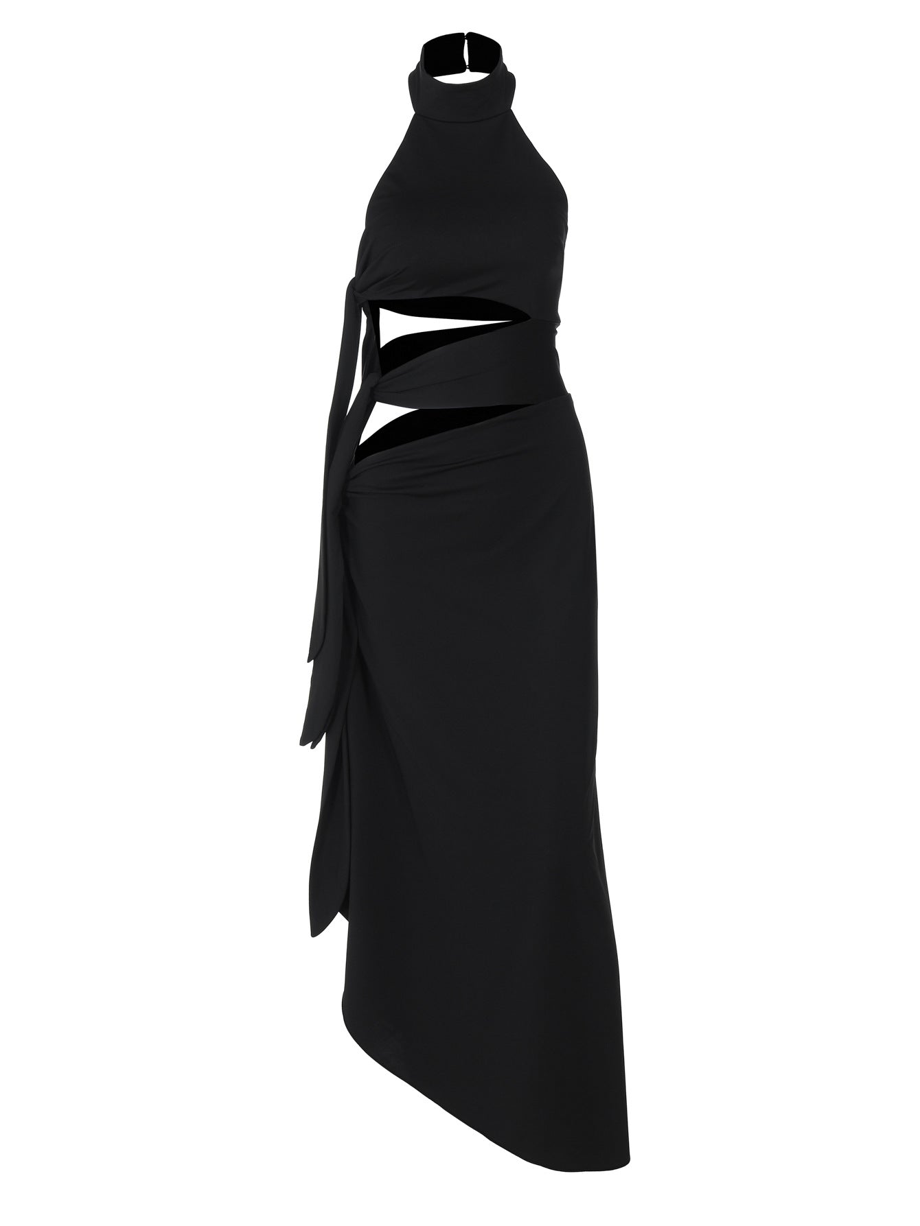 Backless Halter Long Maxi Dress with Cutout Design