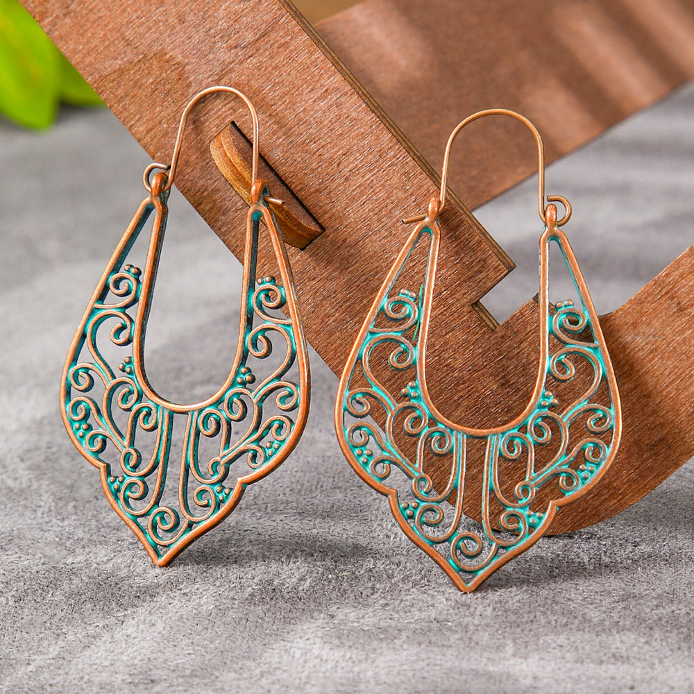 Trendy Geometric Alloy Earrings Set Vintage Bohemian Style