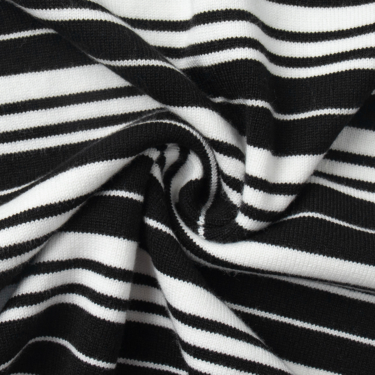 Striped Polo Collar Knitted T-Shirt Casual Retro Style