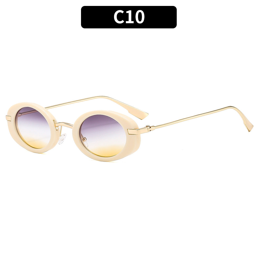 Retro Oval UV400 Women's Sunglasses Trendy Outdoor Eyewear