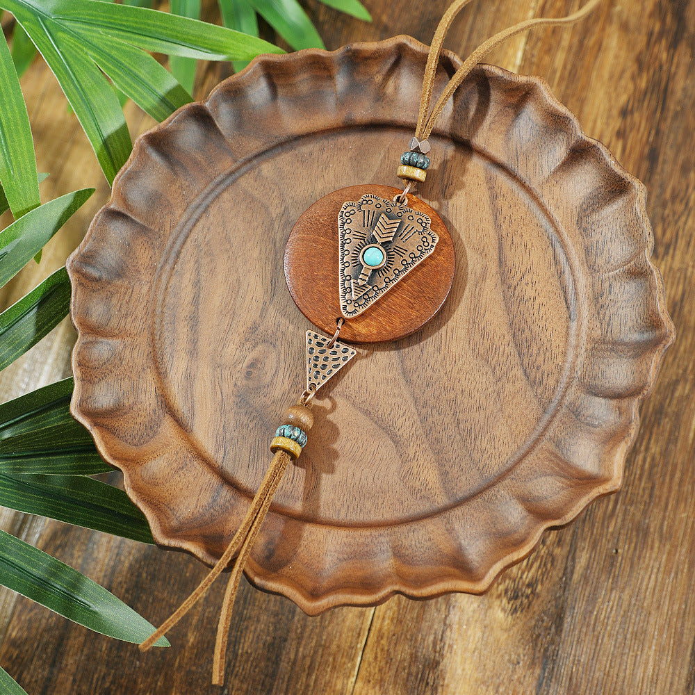 Geometric Pendant Necklace Set Stylish Vintage Alloy Jewelry