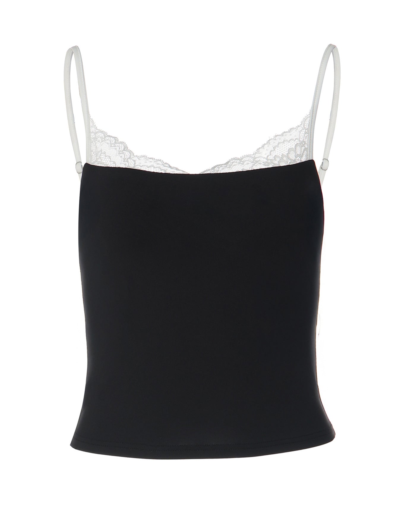 Trendy Lace Trim Camisole Top in Black