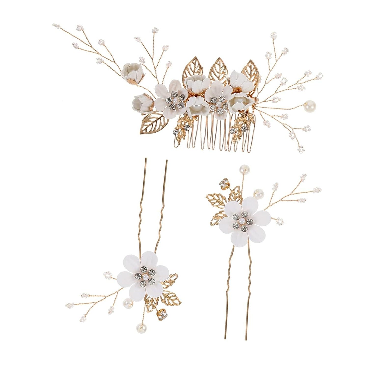 Bridal Floral Hair Accessories Forest Style Blue Flower Hairpin Wedding Hairpiece