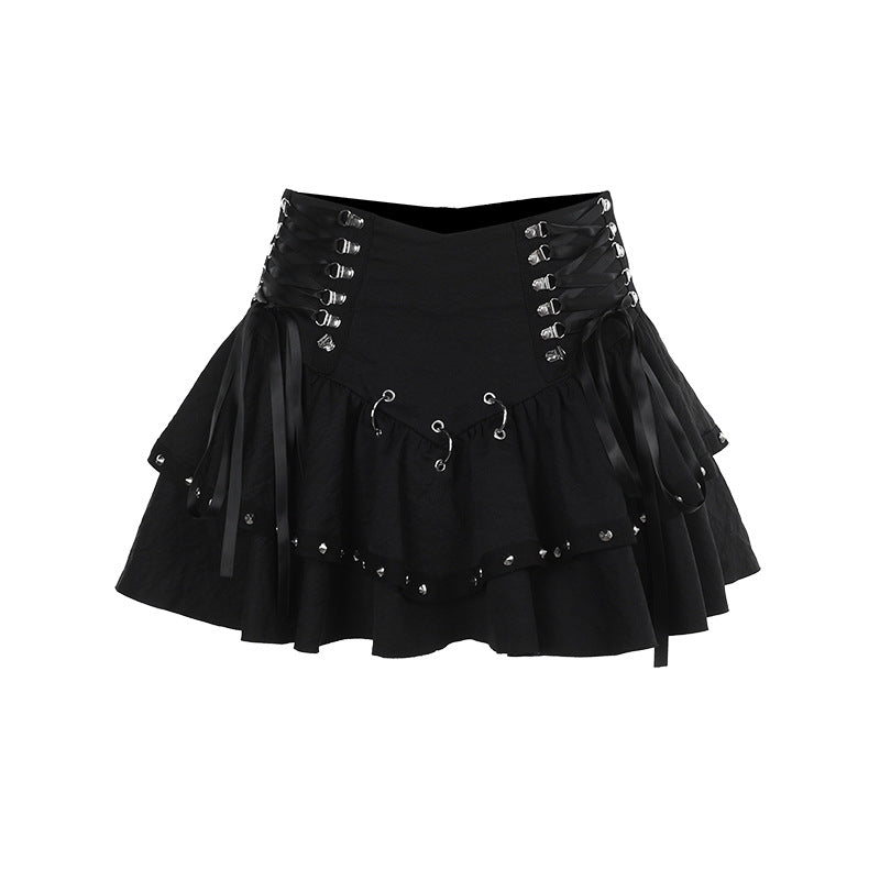 Black Heavy Metal Mini Skirt Sexy Street Style