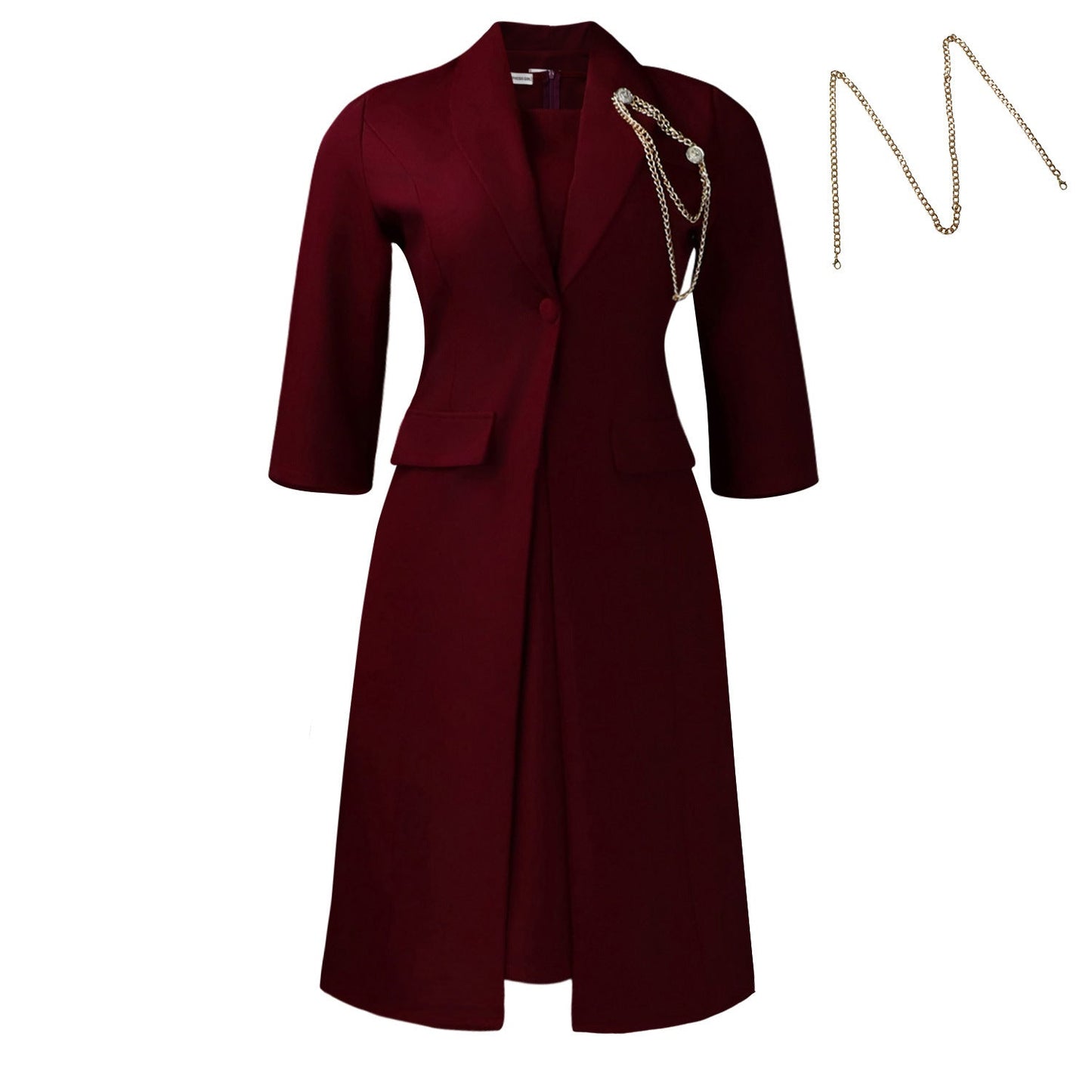 Elegant Solid Color Blazer Dress Set For Women