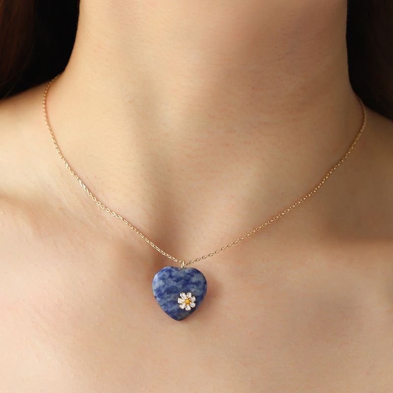 Trendy Heart Pendant Enamel Chain Necklace