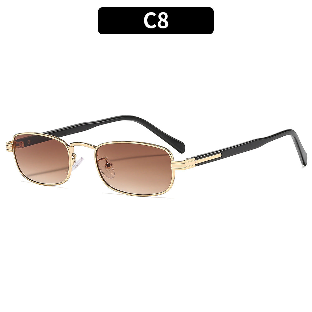 Retro Square Metal Sunglasses UV400 Protection Fashionable Eyewear