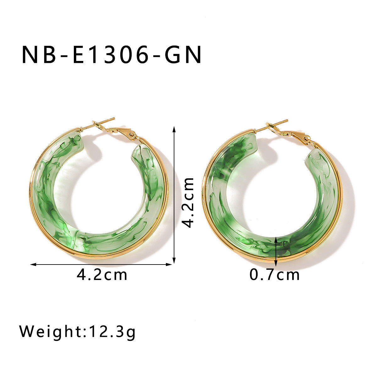 Vintage Acrylic Geometric Hoop Earrings