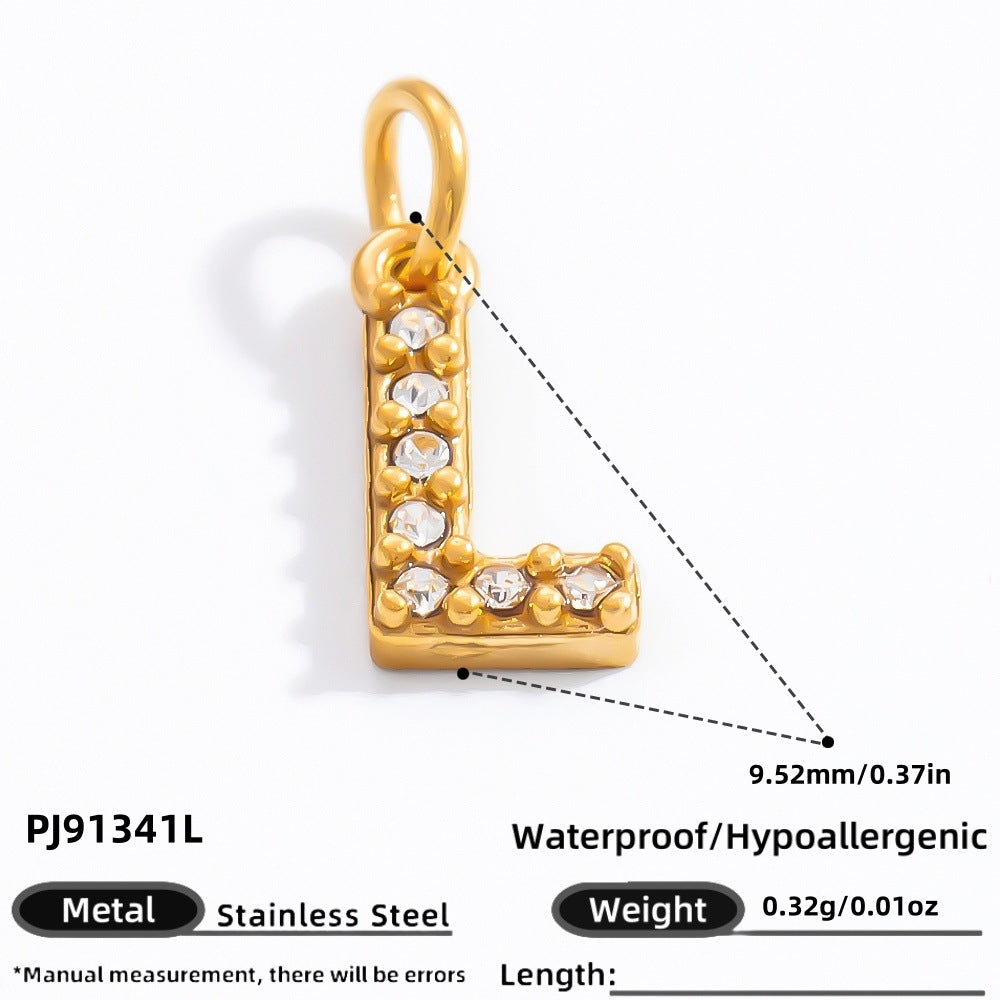 DIY Letter Pendant Necklace and Bracelet Set Stainless Steel Accessories