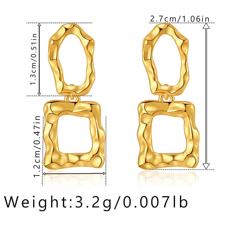 Irregular Corrugated and Wavy Drop Earrings