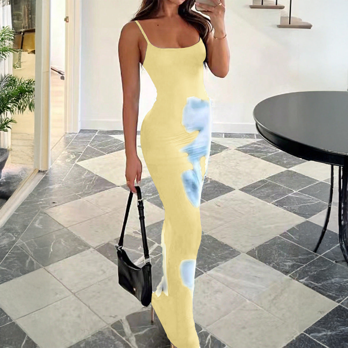 Elegant Floral Print Casual Midi Slip Dress