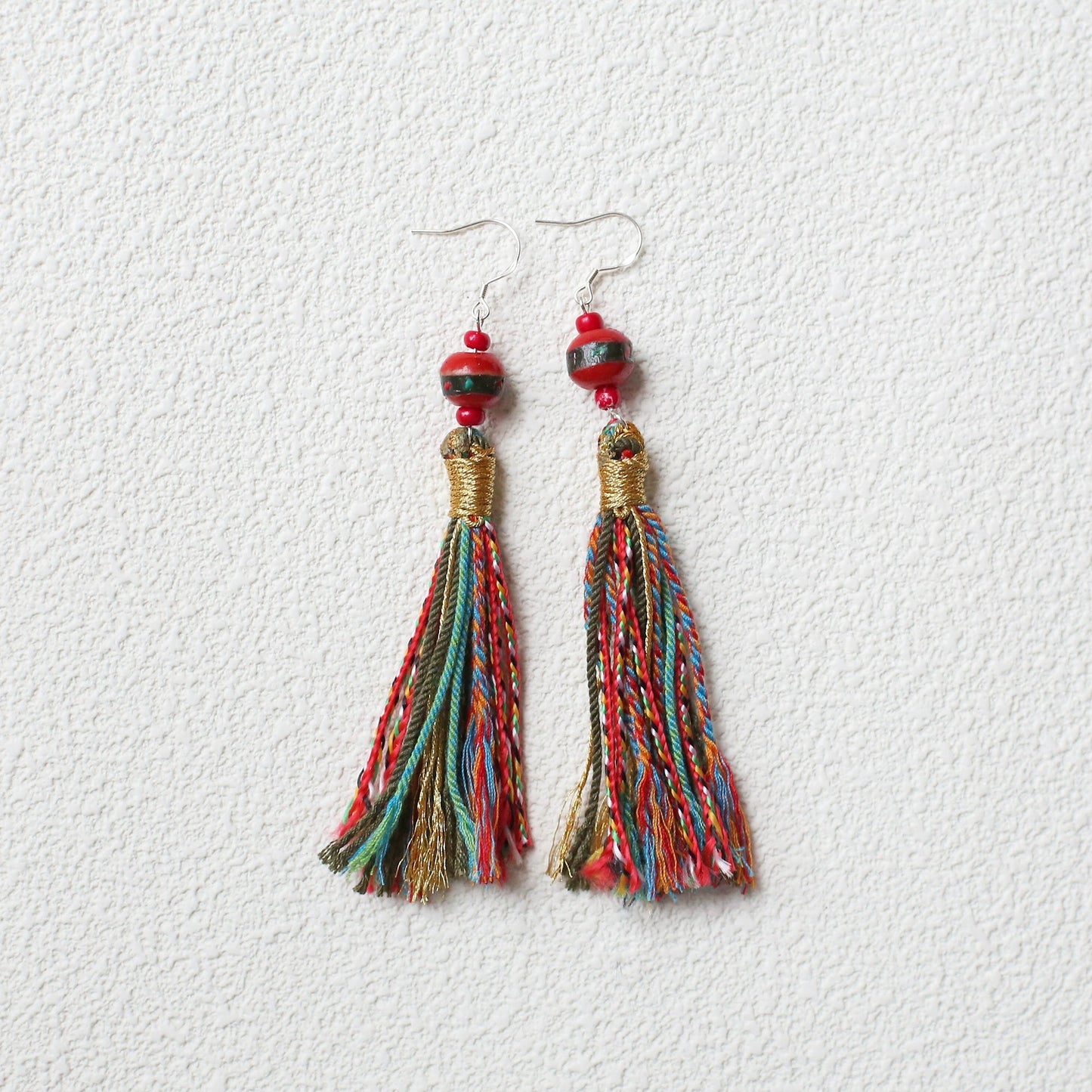 Tibetan Fringed Earrings 925 Sterling Silver Ear Hooks Niche Retro Ethnic Style Jewelry