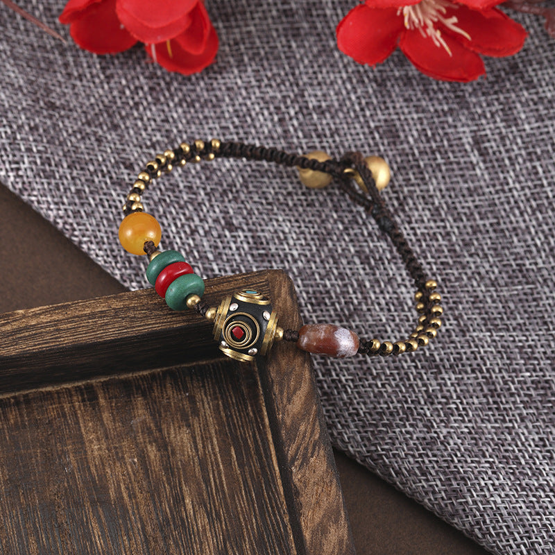 New Nepal Pearl Ethnic Style Bracelet Retro Simple Joker Hand-Woven Couple Bracelet