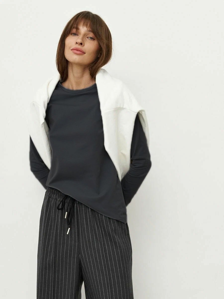 Casual Solid Color Long Sleeve Cotton T-Shirt