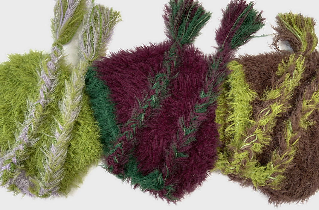 Winter Fuzzy Long Braided Ear Flaps Beanie Hat