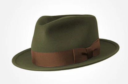 Classic Wool Felt Fedora Hat for Autumn and Winter