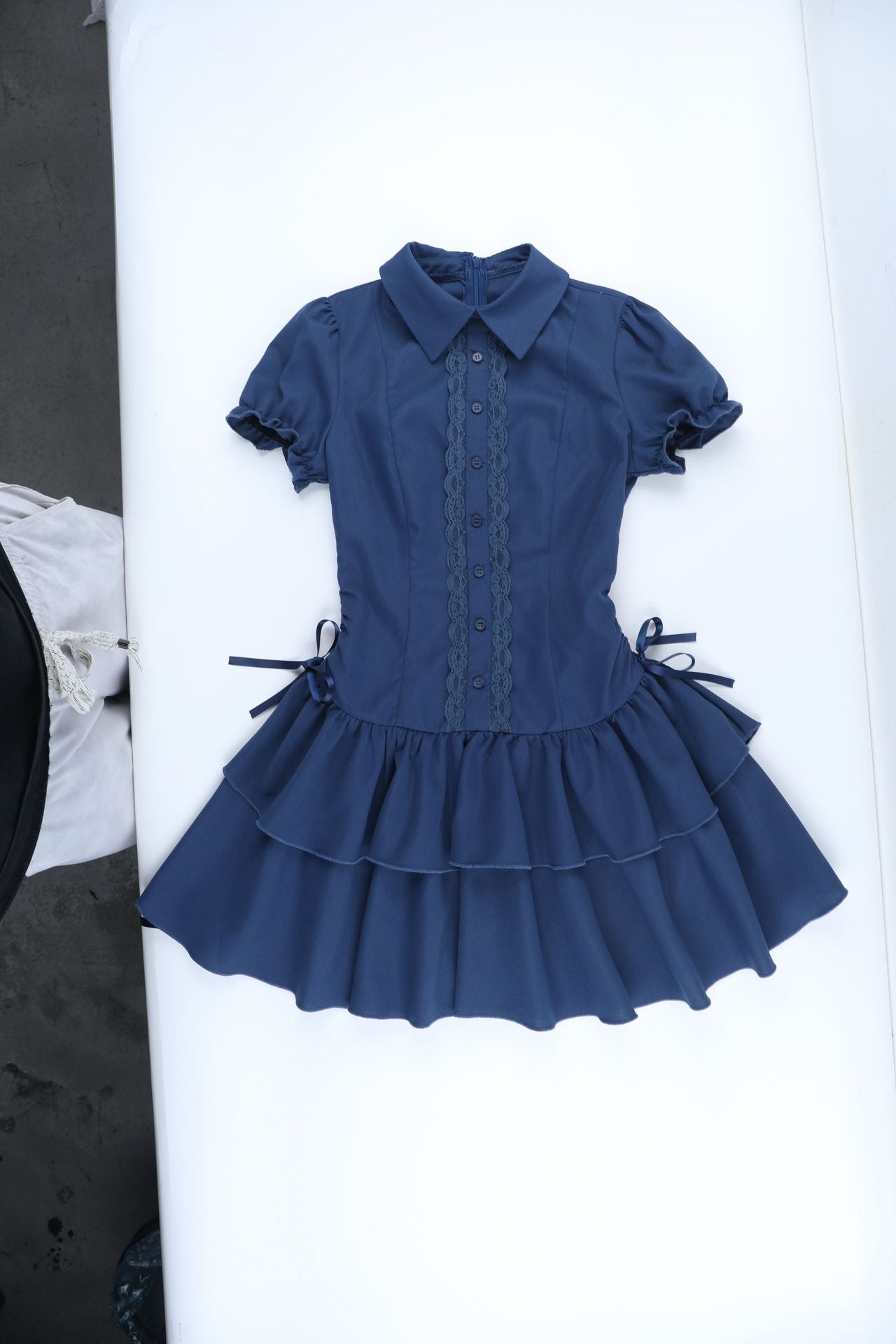 Butterfly Bow Short Sleeve Dress Elegant Casual A-Line
