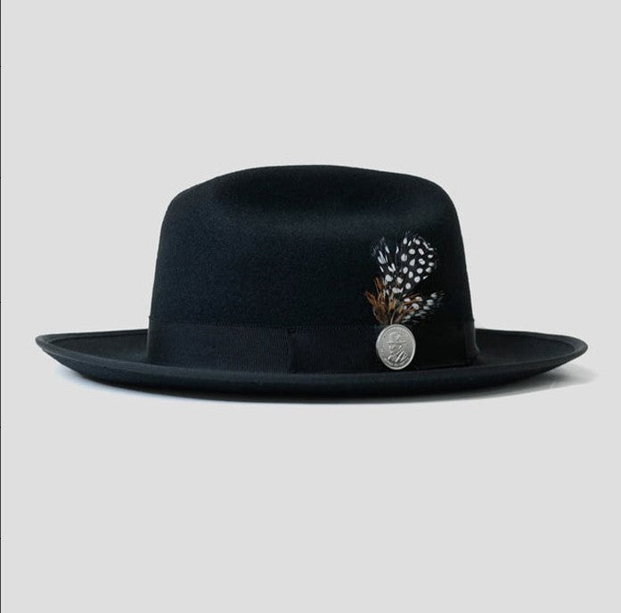 Trendy Retro Wool Felt Wide Brim Hat for Men