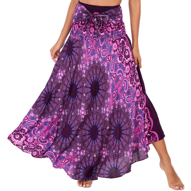 Leisure In Spring And Summer Asia Style Half Skirt Holiday Skirt Big Hem Skirt