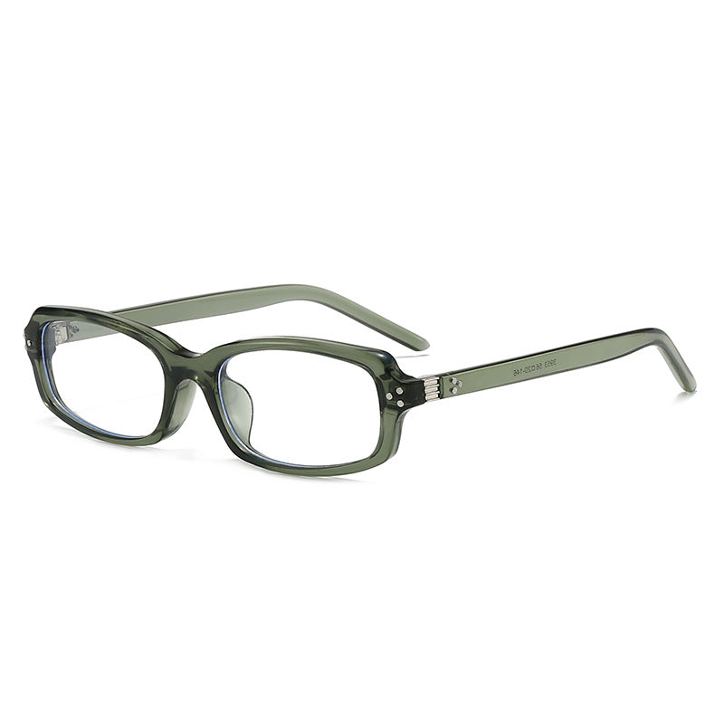 Rectangle Frame Sunglasses with Studs Trendy Casual UV400 Protection